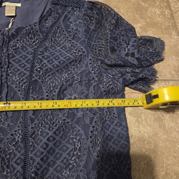 Sundance Women's Blue Lace Floral Dress Fairy Romantic Boho Cottagecore - Picture 7 of 9